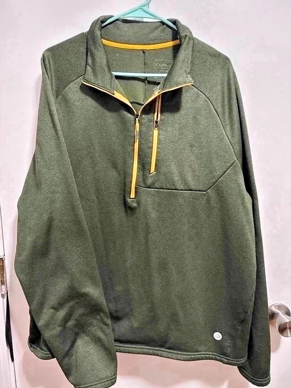 L.L.Bean Mountain Classic Anorak Green & Yellow XL Fleece Mens
